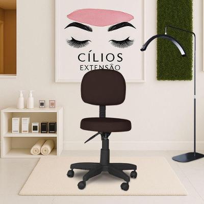 Cadeira Mocho Para Salão Estética Cílios Sobrancelha Marrom