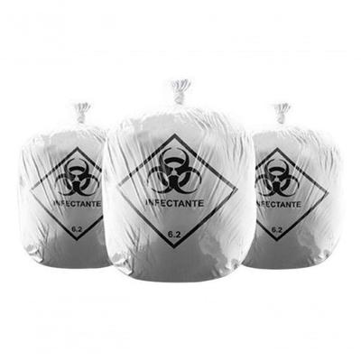 Saco de Lixo Infectante 50 Litros Espessura 0,25 Pacote 100 Unidades Branco Higipack
