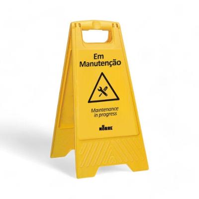 Placa Plástica Sinalizadora em Manutenção Dobrável para Sinalização Temporária com Alça Amarelo