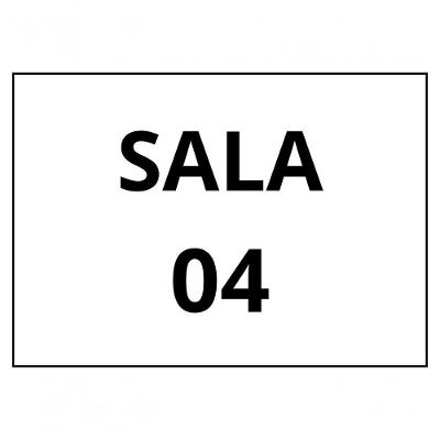 Placa de Sinalização 1-2 Oficio Sala 04 [F031] em MDF Gravado a Laser Natural Trovarelli Móveis