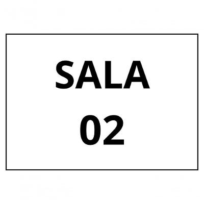 Placa de Sinalização 1-2 Oficio Sala 02 [F031] em MDF Gravado a Laser Branco Trovarelli Móveis