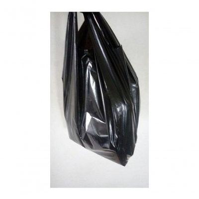 Sacola Plástica Alça Camiseta Média 40x50 Resistente Capacidade 5KG Preta Higipack