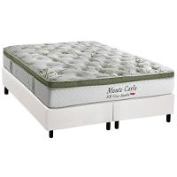 Cama Box Queen: Colchão Molas MasterPocket Ensacadas Herval   Monte Carlo HR Visco + Base CRC Courano Branco(158x198) - 1
