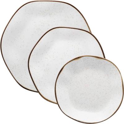 Kit Jogo Prato Raso Fundo Sobremesa 36pçs Maresia 12 Pessoas