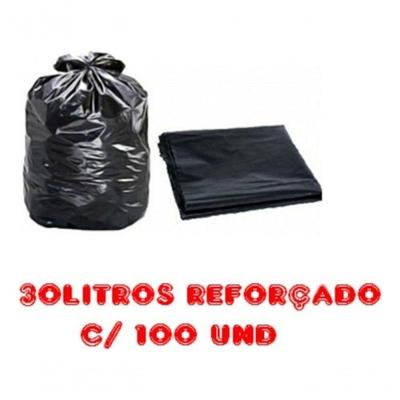 Saco para Lixo 30L Reforçado Alta Resistência Parede Dupla Preto Higipack