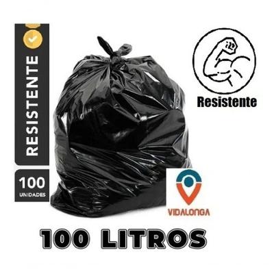 Saco de Lixo P4 100L Resistente com 100 Unidades para Descarte Pesado Preto Higipack
