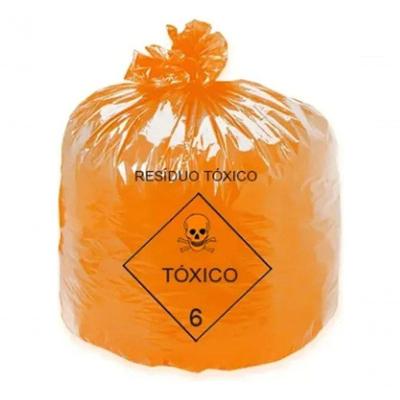 Saco de Lixo Hospitalar Infectante 30L com Polietileno de Alta Densidade Laranja Higipack