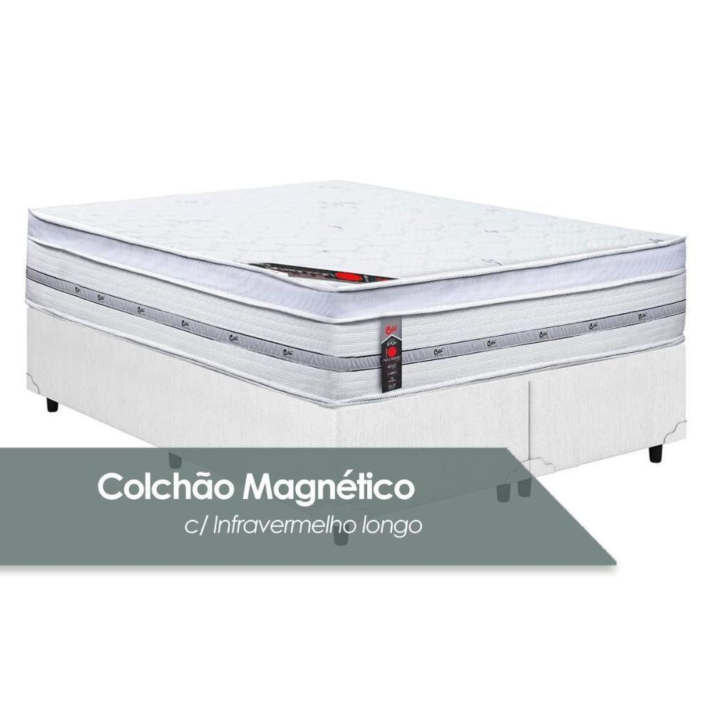 Cama Box King: Colchão Magnético Castor Pocket Gold Star + Base CRC Courano White(193x203) - 1