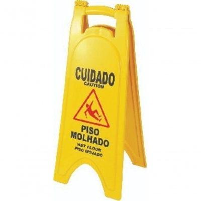 Placa Sinalizadora para limpeza-manutenção Dobrável com Alta Durabilidade Amarela Higipack