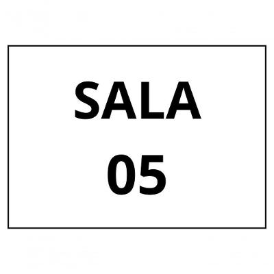 Placa de Sinalização 1-2 Oficio Sala 05 [F031] em MDF Gravado a Laser Branco Trovarelli Móveis