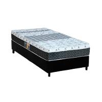 Cama Box Solteiro: Colchão Molas Castor Bonnel Class New + Base CRC Suede Black(88x188) - 1