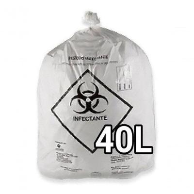 Saco de Lixo Hospitalar para Resíduos Infectantes 40L Alta Resistência Branco Higipack