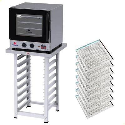 Kit Forno Elétrico Progás Turbo Fast Oven 220V Com Mesa Prp-004 G2 E 8 Bandejas Imeca