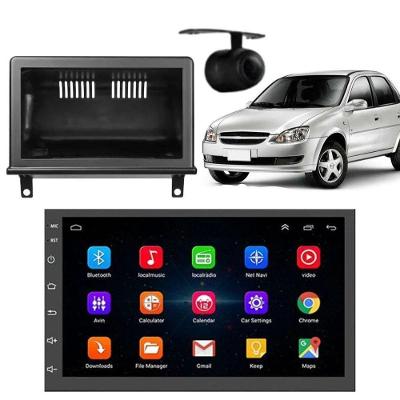 Central Multimídia Android Auto Corsa Hatch 7 Touch Screen Bluetooth com Moldura e Câmera de Ré