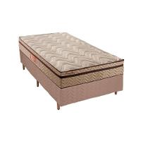 Cama Box Solteiro: Colchão Molas MasterPocket Ensacadas Paropas   Marcelly Ibiza + Base CRC Suede Bege(88x188) - 1