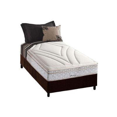 Cama Box Solteiro: Colchão Molas Herval Maxspring American + Base CRC Suede Brown(88x188)