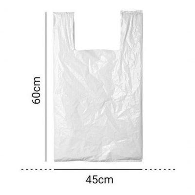 Sacola Plástica Branca Polietileno Reciclado 45x60 Pct 5KG com Alta Resistência Branco Higipack