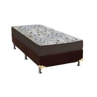 Cama Box Solteiro: Colchão Espuma D45 Ortobom /EP Fort Tech ISO 150 + Base CRC Suede Brown(88x188) - 1