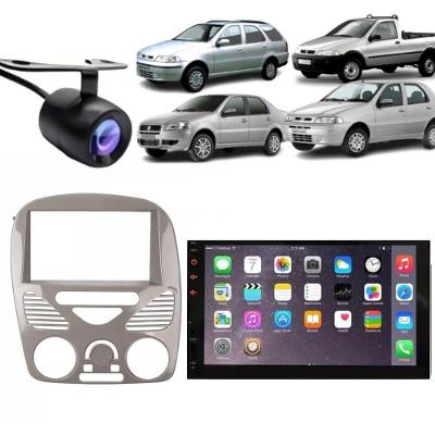 Central Multimídia Automotiva 2 DIN MP5 Fiat Weekend G3 7 USB Bluetooth Câmera de Ré Moldura Cinza