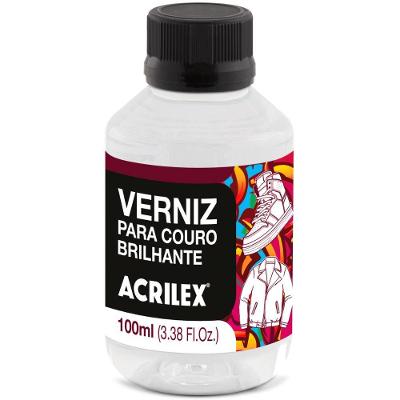 Verniz para Couro Brilhante Verniz P Couro em Resina à Base de Água 100ml Acrilex