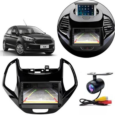 Central Multimídia Android Auto Ford Ka 7 Touch Screen IPS com Bluetooth Wi-Fi GPS Câmera de Ré