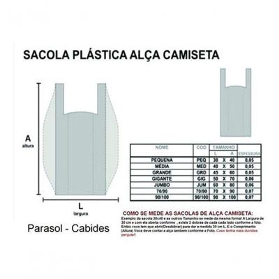 Sacola Plástica Reciclada 45x60 Pacote 1KG Reforçada Azul, Verde, Marrom Higipack