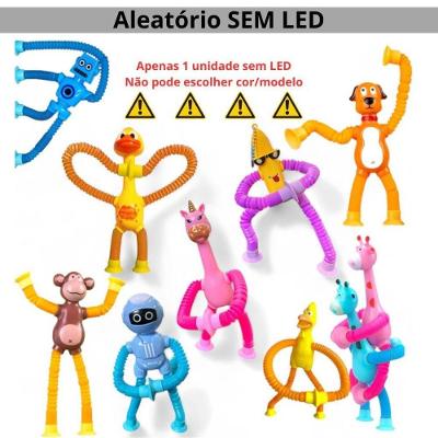 Brinquedo Infantil Girafa Pop Tubo com Ventosa para Coordenação Motora com Luz Amarelo OEM