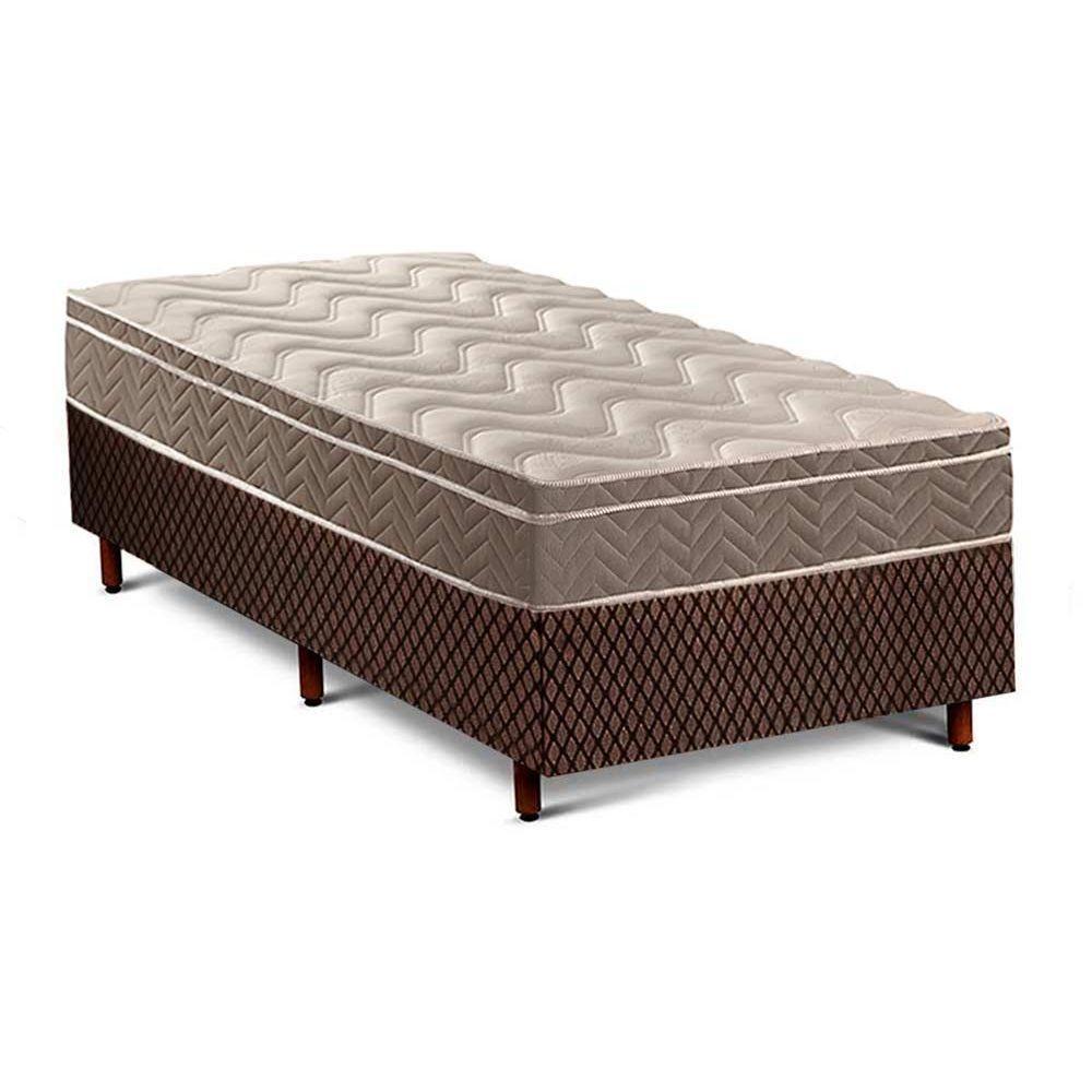 Cama Box Solteiro: Colchão Espuma Paropas D33/EP Confort Ultra Firme + Base CRC Fantasy Brown(88x188) - 1