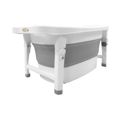 Banheira Infantil Fit Dobrável 130L em Plástico com Válvula de Drenagem Termossensível para Banho