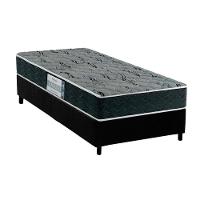 Cama Box Solteiro: Colchão Espuma D33 Probel Advanced Mega Resistente + Base CRC Suede Black(88x188) - 1