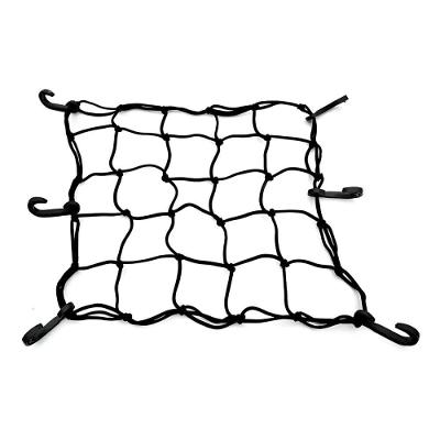 Rede Elástica para Motos no Bagageiro Quadrada 40 X 40 cm Preta com 6 Ganchos Compatível