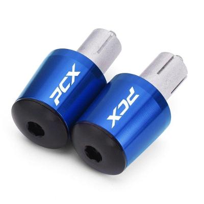 Punho para Guidão de Motocicleta Tampa Final Anti Vibração Azul em Alumínio Par OEM