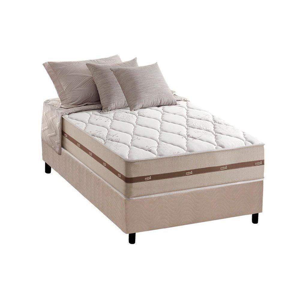 Cama Box Solteiro: Colchão Molas MasterPocket Ensacadas Anjos   Classic + Base CRC Suede Clean(88x188) - 1