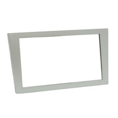 Moldura 2 DIN para Painel Gm Vectra GT Meriva Corsa Montana 02-11 a 11-11 Prata Fiamon