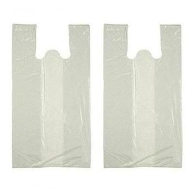 Sacola Plástica Reciclada Alça Camiseta 60x80 Pacote 5 kg 105 Unidades Branco Higipack