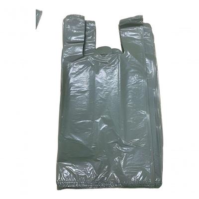 Sacola Plástica Reciclada Modelo Camiseta 50x60 Reforçada Verde Cinza Pacote 5KG Higipack