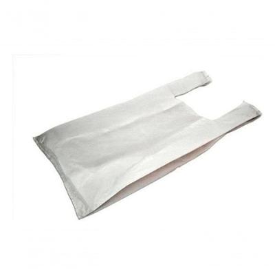 Sacola Reciclada de Alça Camiseta Pc C-4kg Alta Densidade Resistente Branco Higipack