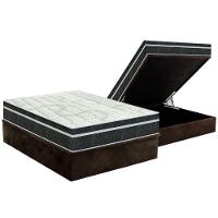 Cama Box Baú Casal: Colchão Molas Orthoflex Bonnel Venezia + Base CRC Suede Brown(138x188) - 1