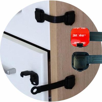 Kit 8 Trava de Segurança Multiuso para Gaveta Armário Geladeira e Porta Infantil Preto OEM