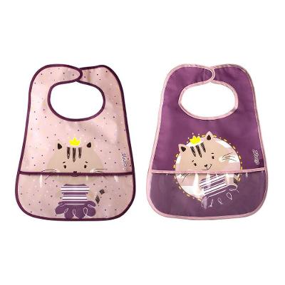 Kit 2 Babadores Infantis Milky com Coletor de Migalhas Impermeável com Fechamento em Velcro Clingo