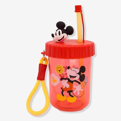 Copo Infantil com Canudo Copo Canudo Flip Infantil Mickey Mouse 500ML, Design Ergonômico, Vermelho
