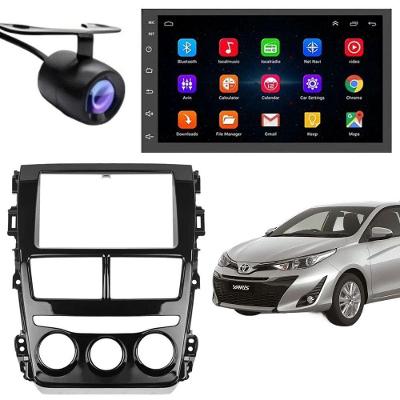 Central Multimídia Android Auto Toyota Yaris 7 Touch Screen Bluetooth Wi-Fi GPS Moldura Câmera