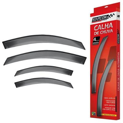 Calha de Chuva para 4 Portas Up 2014 Fume Claro Compatível com Volkswagen Up Calhas Marcon