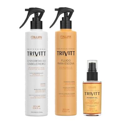 Kit de Tratamento Capilar Trivitt Profissional Reconstrução e Finalização com Proteção Térmica