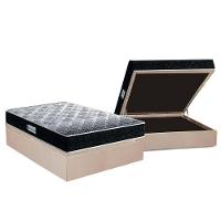Cama Box Baú Casal: Colchão Espuma D33 Probel  / EP Firmepedic ProDormir Advanced Tech1500 Double Face + Base CRC Suede Clean(138x188) - 1