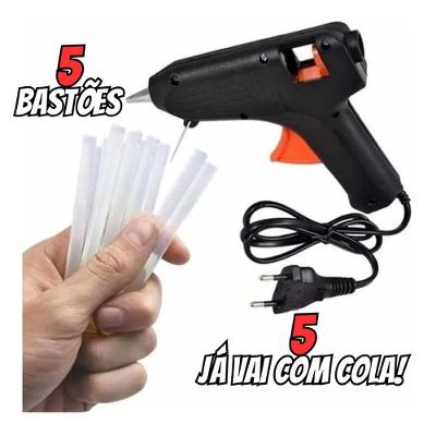 Pistola de Cola Quente Pequena 20W para Cola Fina com 5 Bastões Inclusos Kit para Artesanato OEM