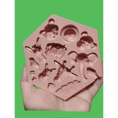 Molde de Silicone Animais Safari Arca de Noé 100% Silicone 11 X 13 cm HB Formas e Cortadores