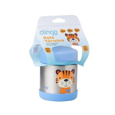 Pote Térmico Infantil Pote Dupla Camada Vácuo Conserva Alimentos Quentes 5h e Frios 7h Clingo