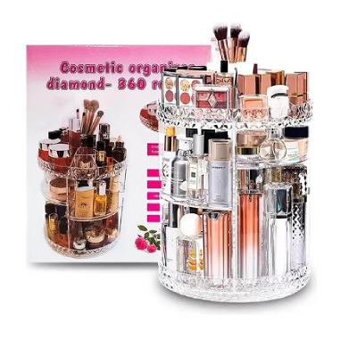 Organizador de Maquiagem Rotativo 360° Organizador Giratório de Cosméticos 3 Andares Textura