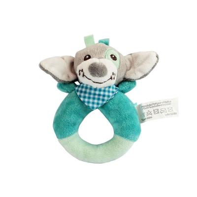 Pelúcia Infantil Pelúcia Chocalho Oval Cachorrinho Azul com Apito Toque Suave Sons Crocantes Azul